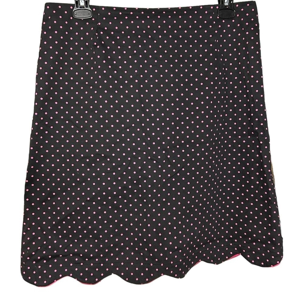 Vintage Black and Pink Scalloped Skirt Size 8